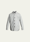 Brioni Men's Solid Deerskin Shirt Jacket In Gray