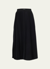 Co Pleated Midi Skirt In Black