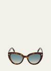 Tom Ford Izzi Acetate Cat-eye Polarized Sunglasses In Brown