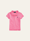 Ralph Lauren Kids' Girl's Short-sleeve Knit Polo Shirt In Pink