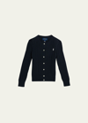 Ralph Lauren Kids' Girl's Cable-knit Cotton Cardigan In Black
