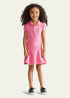 Ralph Lauren Kids' Girl's Stretch Cotton Mesh Polo Dress In Pink