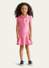 Polo Ralph Lauren Kids' Girl's Stretch Cotton Mesh Polo Dress In Pink