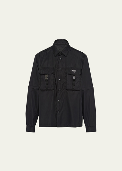 Prada Men's Re-nylon Cargo Sport Shirt