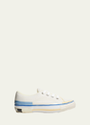 Lanvin Men's Vulcanized Logo Canvas Low-top Sneakers In White