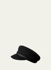 Maison Michel Abby Wool Newsboy Cap In Black