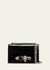 Alexander Mcqueen Mini Jeweled Satchel In Black