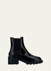 TOD'S SHINY LEATHER LUG-SOLE CHELSEA BOOTS