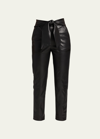 Simkhai Tessa Vegan-leather Tie-waist Pants In Black