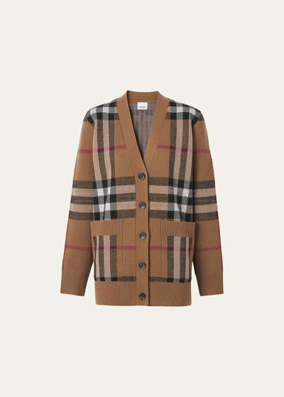 Burberry Willah Check Oversized Cardigan