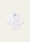 PETITE PLUME KID'S SOLID FLANNEL ROBE W/ CONTRAST PIPING