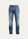 Ralph Lauren Purple Label Men's Faded Slim-straight Jeans In Blue