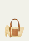 Loewe Elephant Small Raffia Basket Tote Bag In Brown