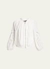 Kobi Halperin Lenox Blouson-sleeve Zip Jacket In White