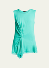 Kobi Halperin Stevie Knotted Sleeveless Top In Blue