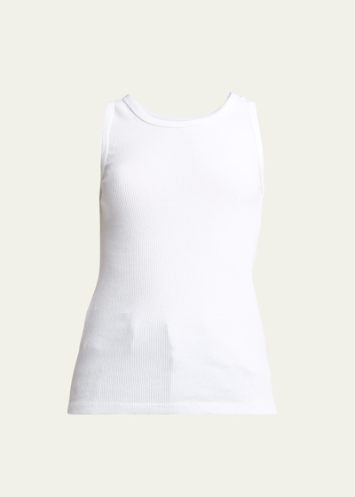 Nili Lotan Coana Rib Tank Top In White