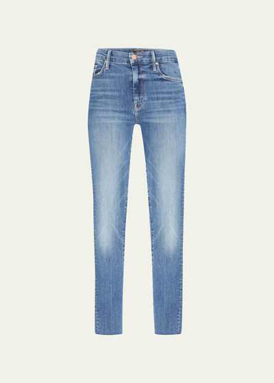Mother Looker High-waist Ankle Skinny Jeans In Blue