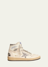 Golden Goose Sky Star Leather High-top Sneakers In White