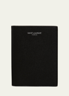Saint Laurent Men's Ysl Pebbled Leather Wallet In Black