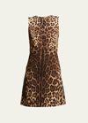 Dolce & Gabbana Leopard-print Shift Dress In Multi