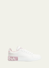 Dolce & Gabbana Portofino Bicolor Logo Low-top Sneakers In White
