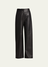 Loulou Studio Noro Wide-leg Leather Pants In Black