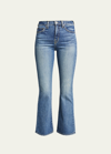 Nili Lotan Mid-rise Bootcut Crop Jeans In Blue