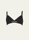 Tom Ford Contrast Logo-band Bra In Black