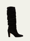 Manolo Blahnik Calassohi 90 Suede Knee Boots