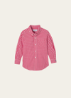 Classic Prep Childrenswear Kids' Boy's Owen Long-sleeve Gingham Shirt In Pink