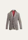 Brunello Cucinelli Men's Fine Corduroy 3-patch Suit In Gray