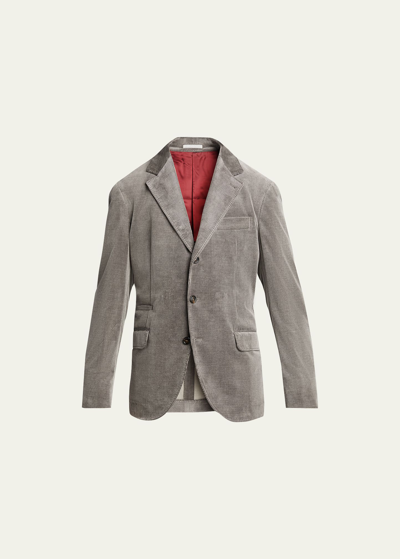 Brunello Cucinelli Men's Fine Corduroy 3-patch Suit