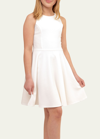 Un Deux Trois Kids' Girl's Sleeveless Fit-and-flare Dress In White