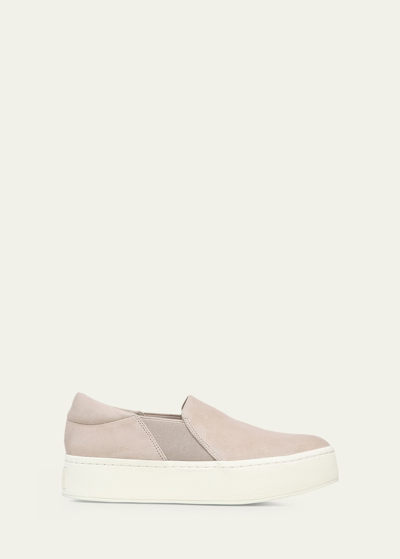 Vince Warren Suede Slip-on Platform Sneakers