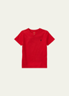 Ralph Lauren Kids' Boy's Cotton Jersey V-neck Tee In Red