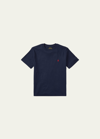 Ralph Lauren Kids' Boy's Cotton Jersey Crewneck Tee In Blue