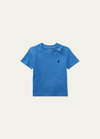 Ralph Lauren Kids' Boy's Cotton Jersey Crewneck Tee In Blue