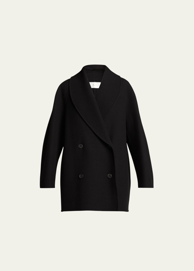 The Row Polli Double-breasted Oversized Jacket In Black