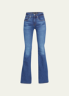 Veronica Beard Jeans Beverly High-rise Skinny Flare Jeans In Blue