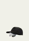 Fendi Tonal Logo Baseball Cap W/ Shield Mask In Black