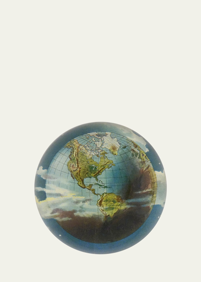 John Derian World Globe Dome Paperweight In Blue