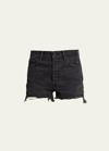 Grlfrnd Helena High-rise Cutoff Shorts In Black