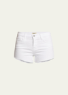 L Agence Audrey Mid-rise Cutoff Shorts In White