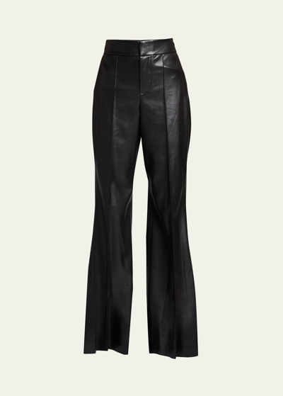 Alice And Olivia Dylan High-waist Faux-leather Pants In Black