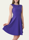 Un Deux Trois Kids' Girl's Textured Cap Sleeve Dress In Blue