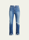 Simkhai River High-rise Straight Jeans W/ Destroy In Blue