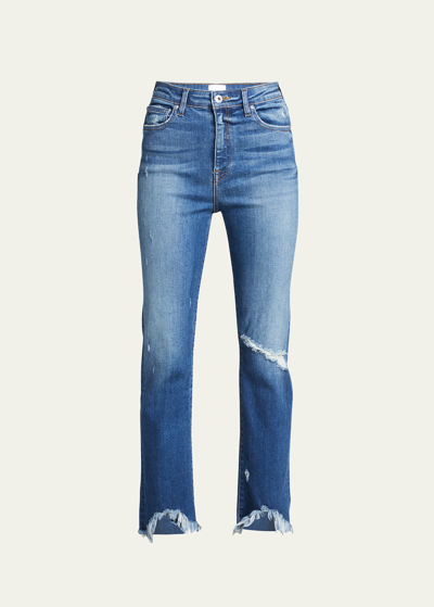 Simkhai River High-rise Straight Jeans W/ Destroy In Blue