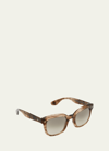Brunello Cucinelli Filu Oval Acetate Sunglasses In Brown