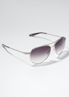 Barton Perreira Lovitt Metal Aviator Sunglasses In Metallic