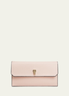 Valextra Brera Flap Leather Wallet In Pink
